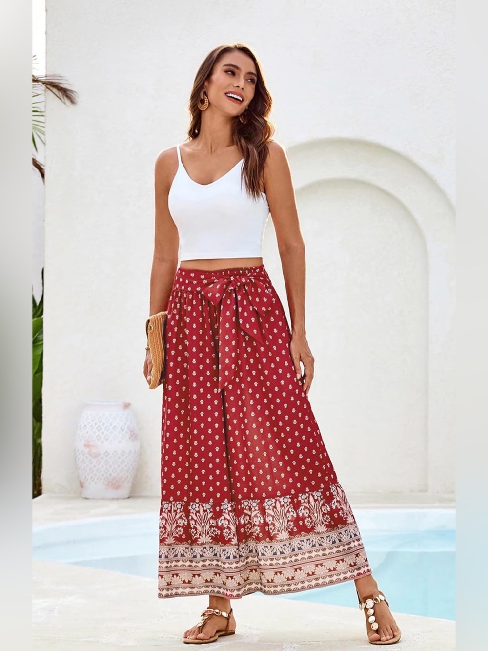 🌺Grace Karin Boho Wide Leg Pants